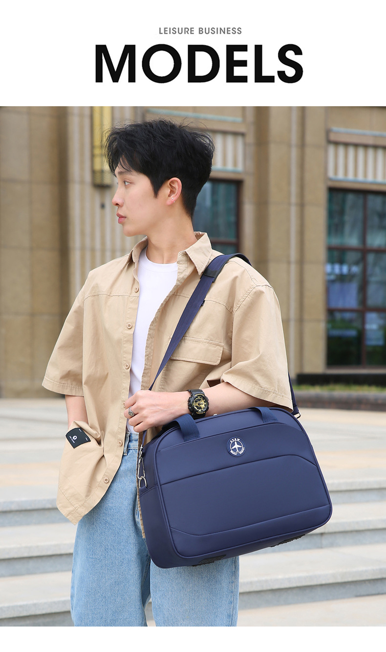 大容量旅行袋简约运动健身包户外短途旅行出差收纳登机包轻便耐用详情图2