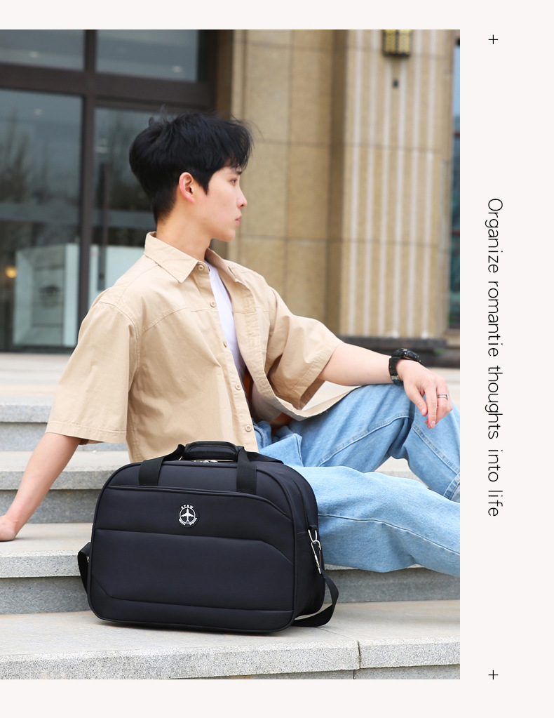 大容量旅行袋简约运动健身包户外短途旅行出差收纳登机包轻便耐用详情图8