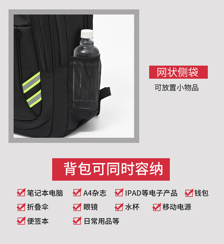 双肩包男士大容量商务旅行包电脑背包登山包初中高中大学生书包包详情图6
