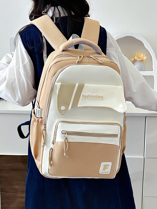 可套拉杆大容量双肩包休闲旅行校园风撞色初高中大学生书包跨境背