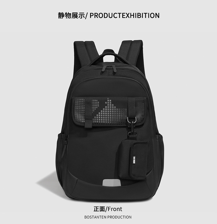 新款日系大容量双肩包轻便潮流学生书包初高中大学生旅行双肩背包详情图22