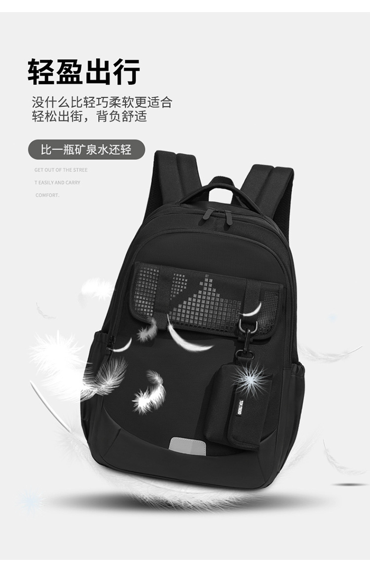 新款日系大容量双肩包轻便潮流学生书包初高中大学生旅行双肩背包详情图5