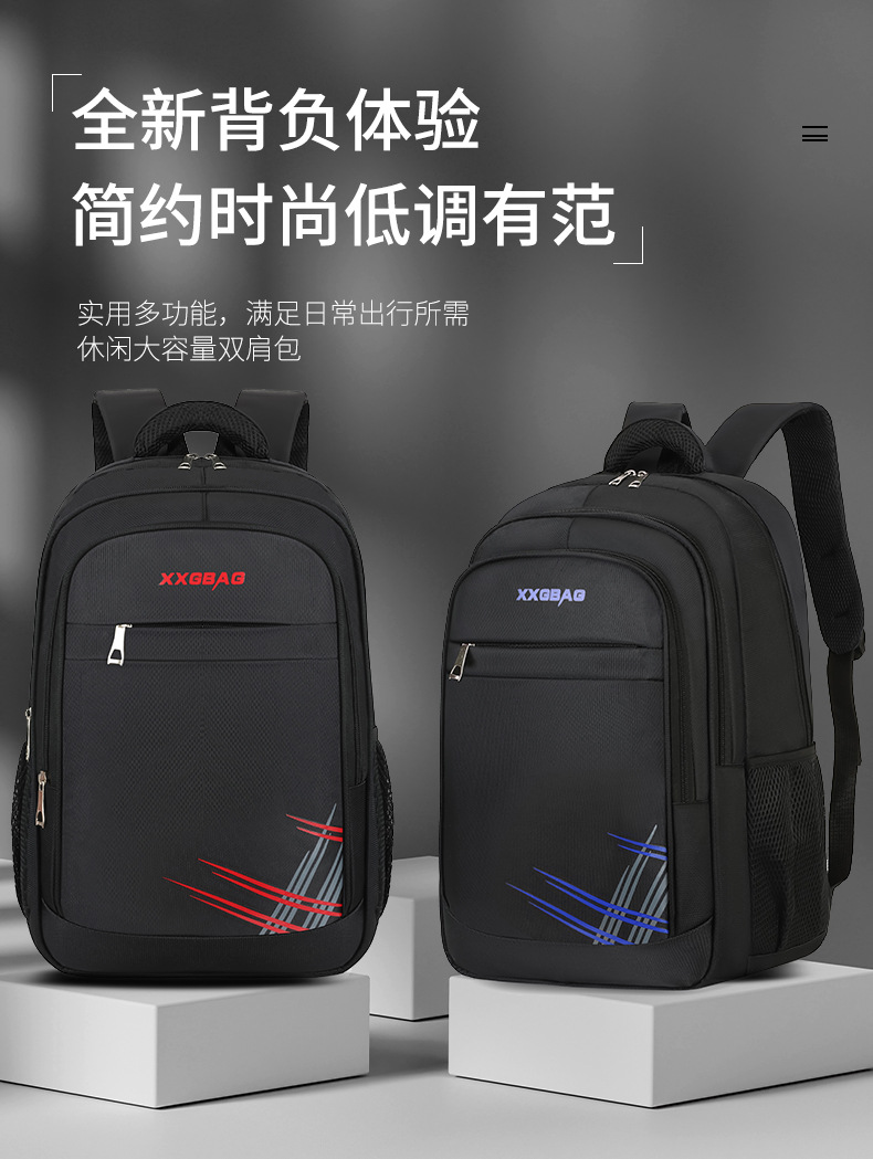 商务百搭男士商务双肩包牛津布大容量电脑背包学生书包耐脏批发详情图1