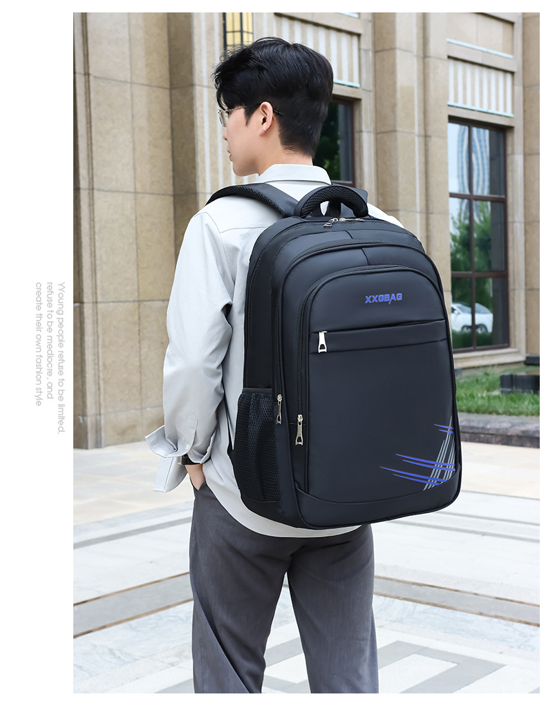 商务百搭男士商务双肩包牛津布大容量电脑背包学生书包耐脏批发详情图17