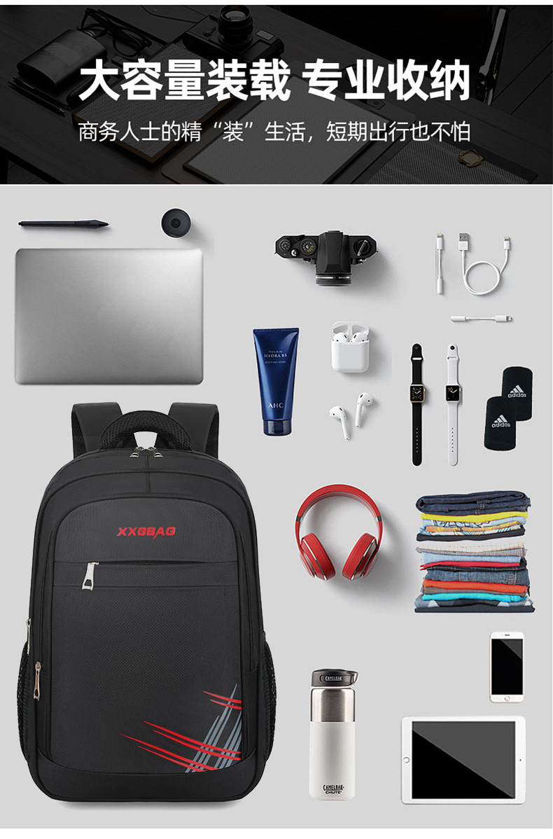 商务百搭男士商务双肩包牛津布大容量电脑背包学生书包耐脏批发详情图7