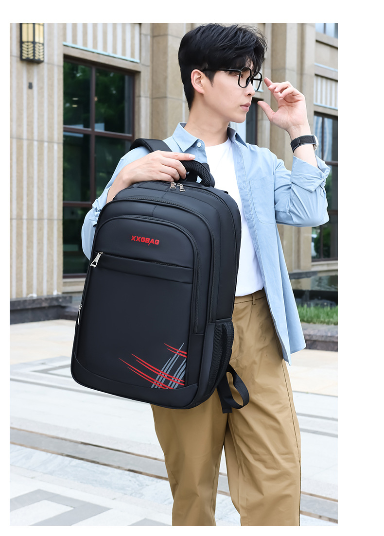 商务百搭男士商务双肩包牛津布大容量电脑背包学生书包耐脏批发详情图13