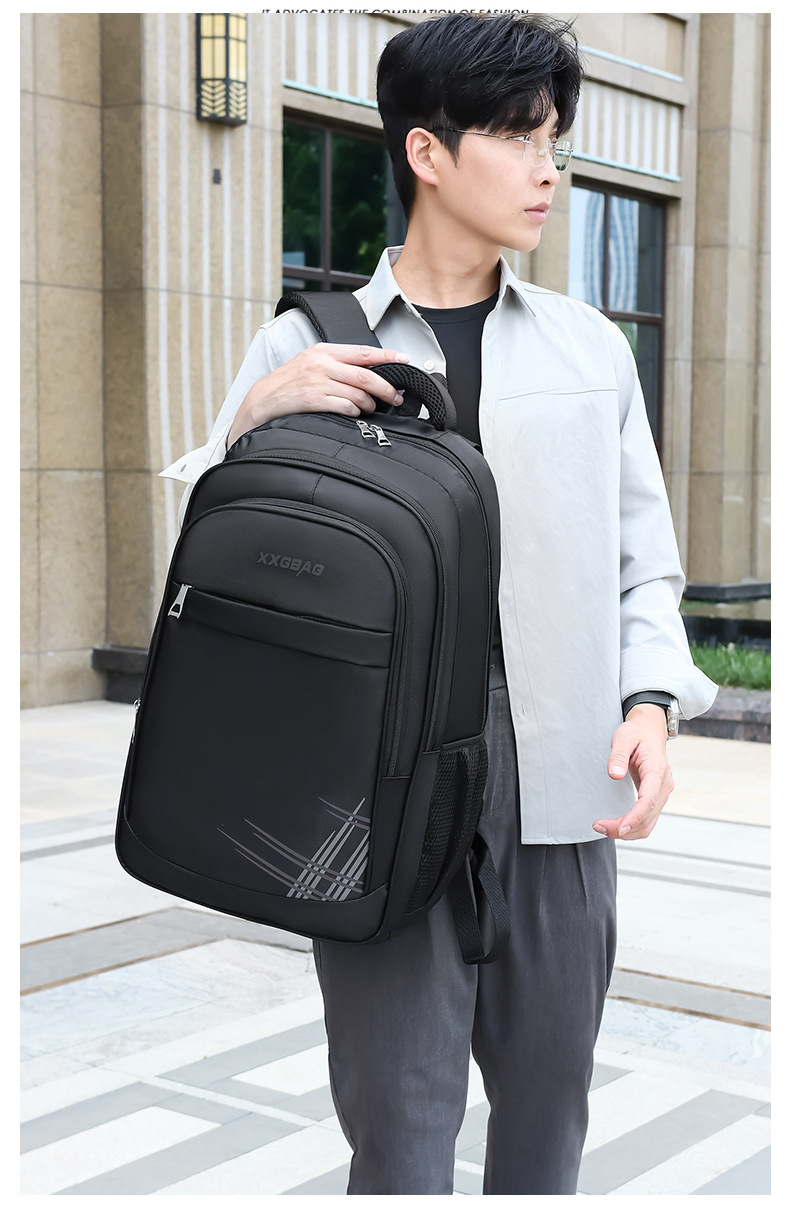 商务百搭男士商务双肩包牛津布大容量电脑背包学生书包耐脏批发详情图19