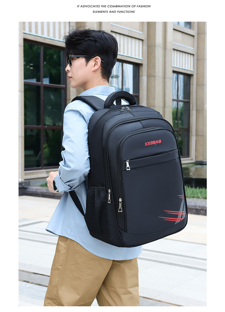 商务百搭男士商务双肩包牛津布大容量电脑背包学生书包耐脏批发详情图14