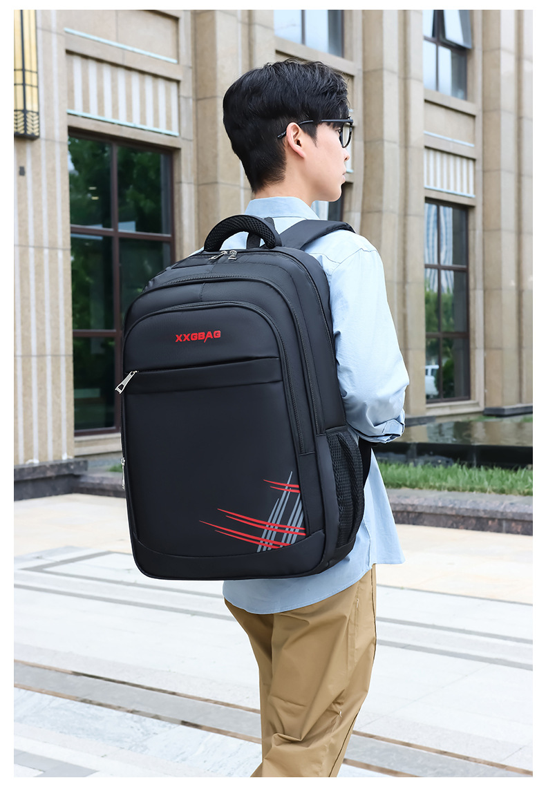 商务百搭男士商务双肩包牛津布大容量电脑背包学生书包耐脏批发详情图15