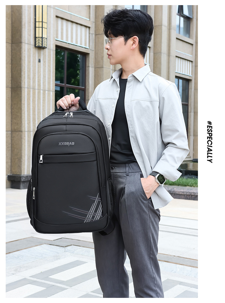 商务百搭男士商务双肩包牛津布大容量电脑背包学生书包耐脏批发详情图20