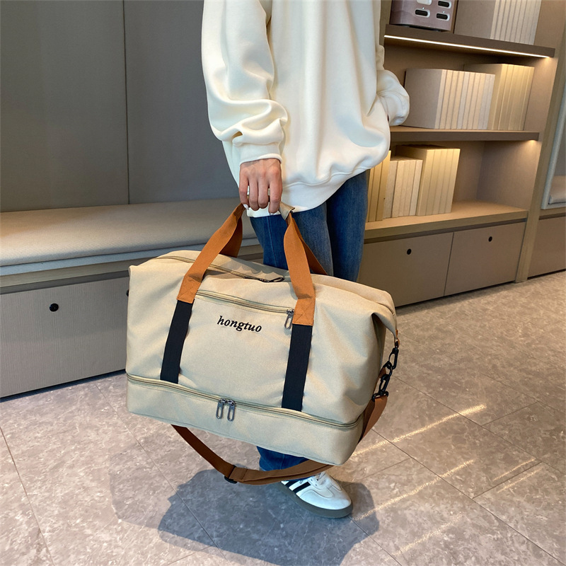 跨境旅行包韩版手提短途旅游行李包大容量轻便干湿分离运动健身包