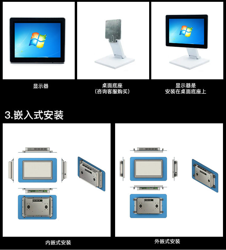 嵌入式工控机工业一体机19寸电容触摸显示器触摸屏壁挂式主机 触摸一体机 触摸屏 主板 液晶屏 机箱详情图13