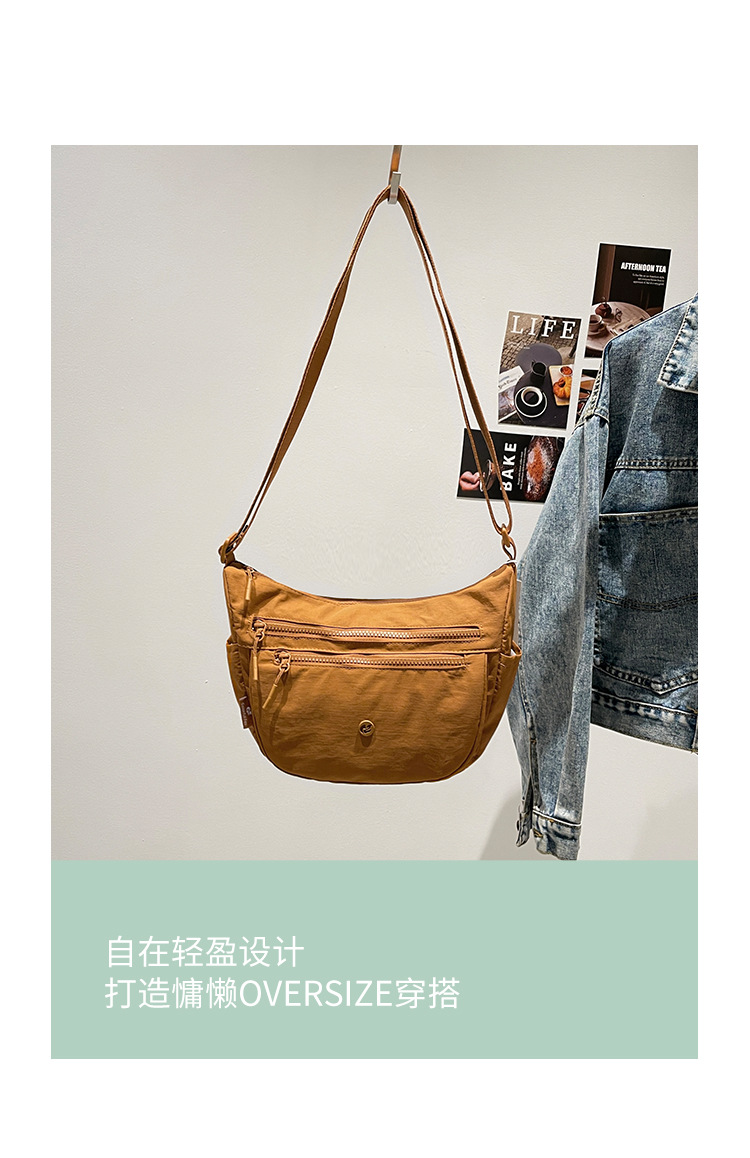 Colorful Fox休闲尼龙斜跨包女轻便多隔层大容量防泼水单肩通勤包详情图19