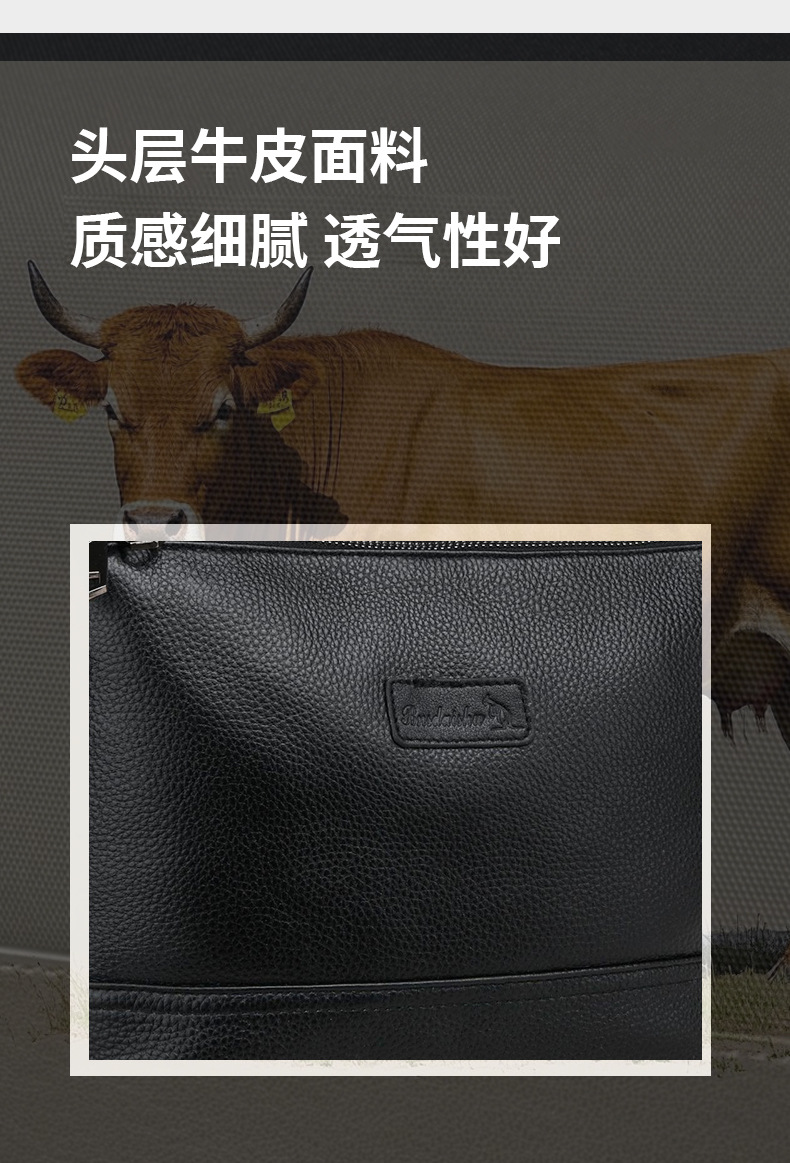 皮包男真皮男士单肩包多隔层头层牛皮多功能斜挎包高级大容量挎包详情图4