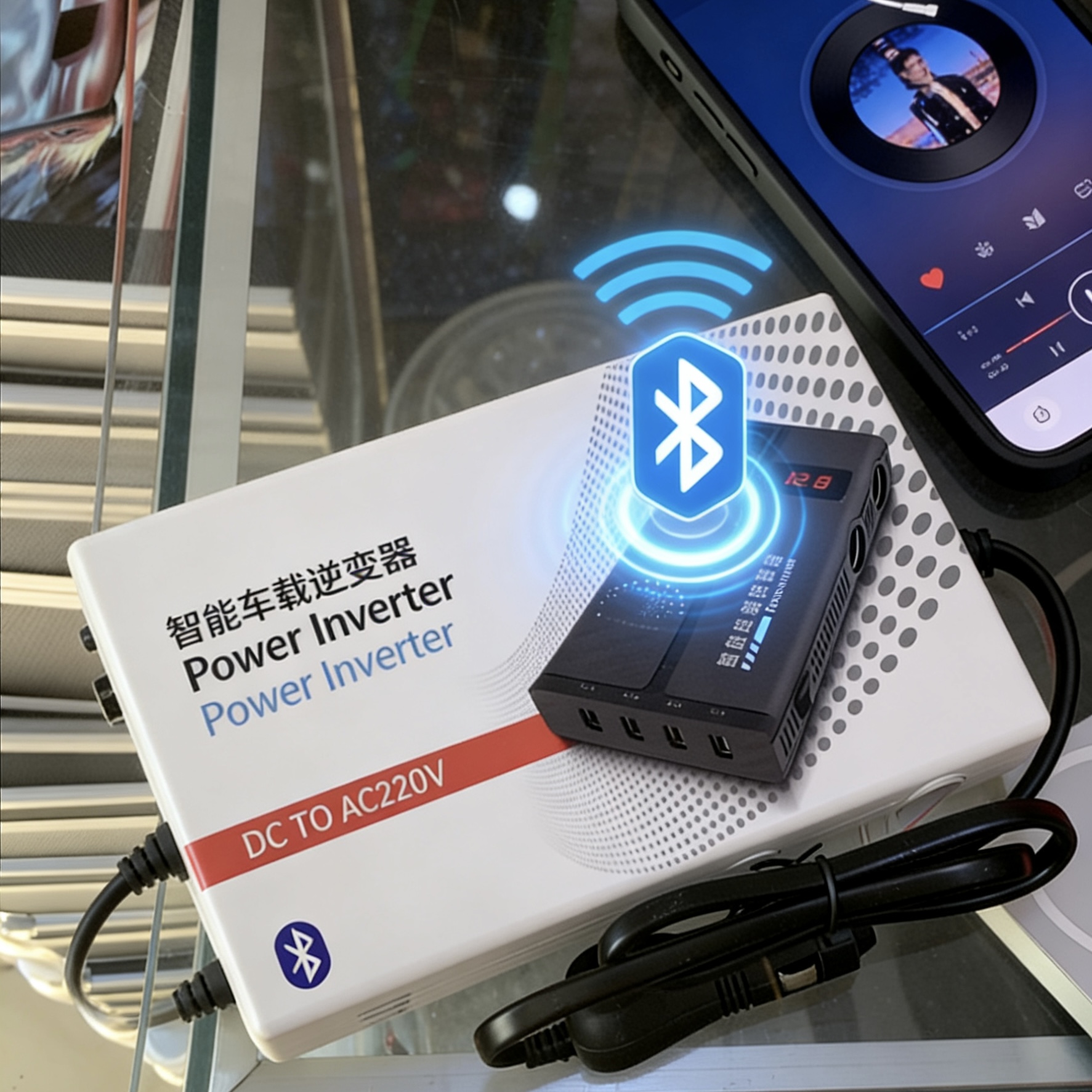 智能车载逆变器 AC220V输出 手机充电 车内便携电源详情图4
