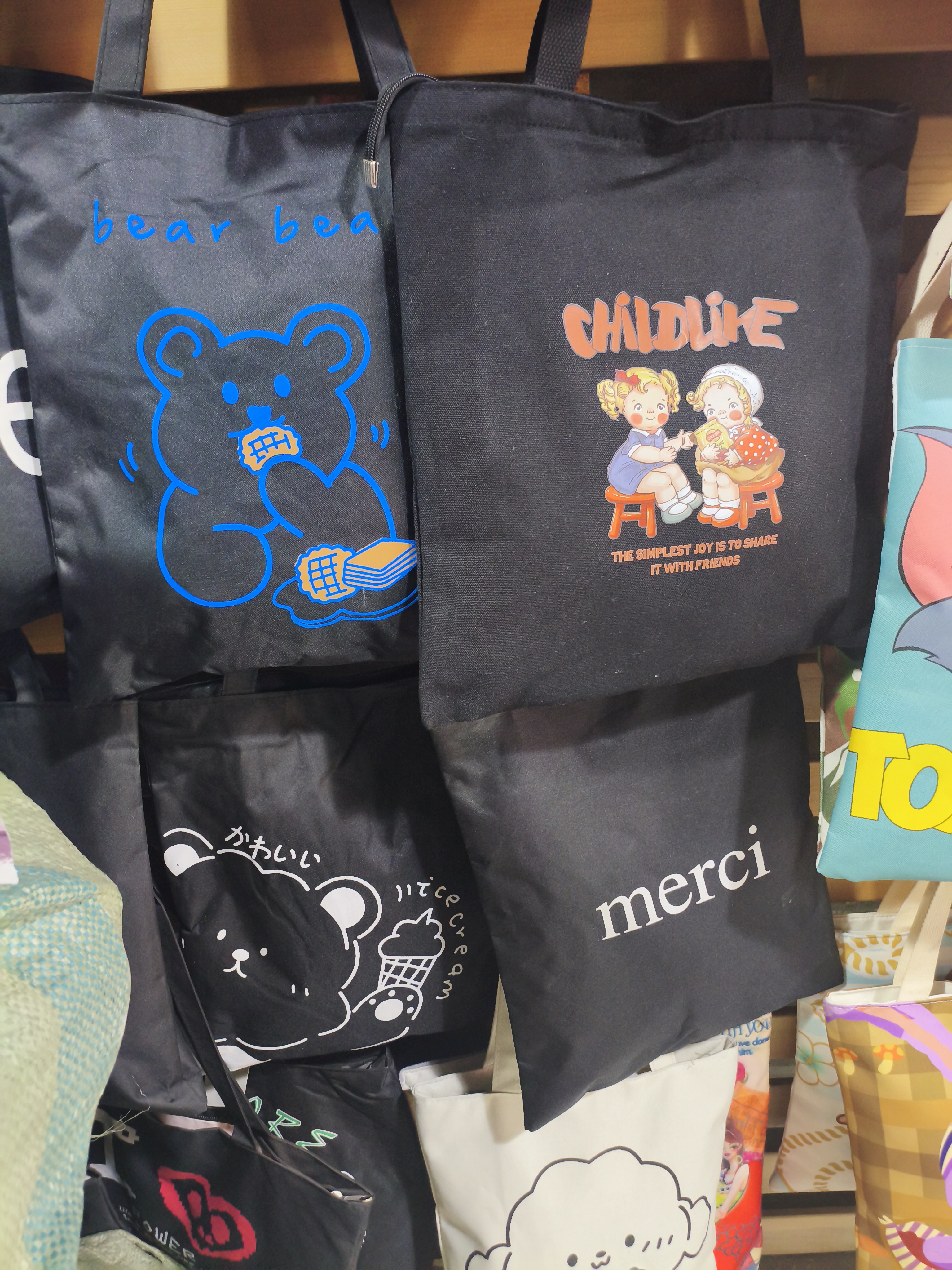 简约风帆布手提包 黑色经典款 休闲日常详情图2