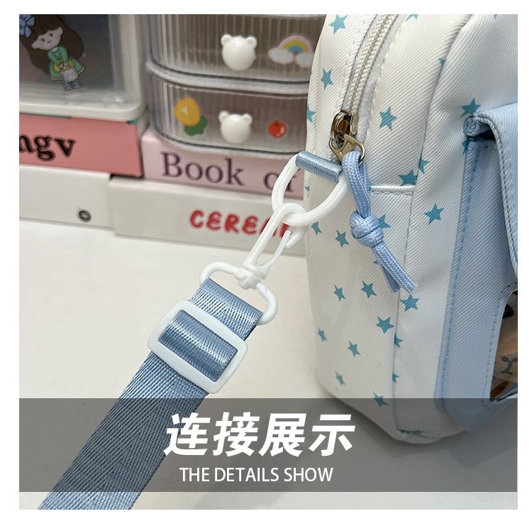 卡通狗狗印花斜挎包 星星图案 可爱少女风 单肩包详情图6