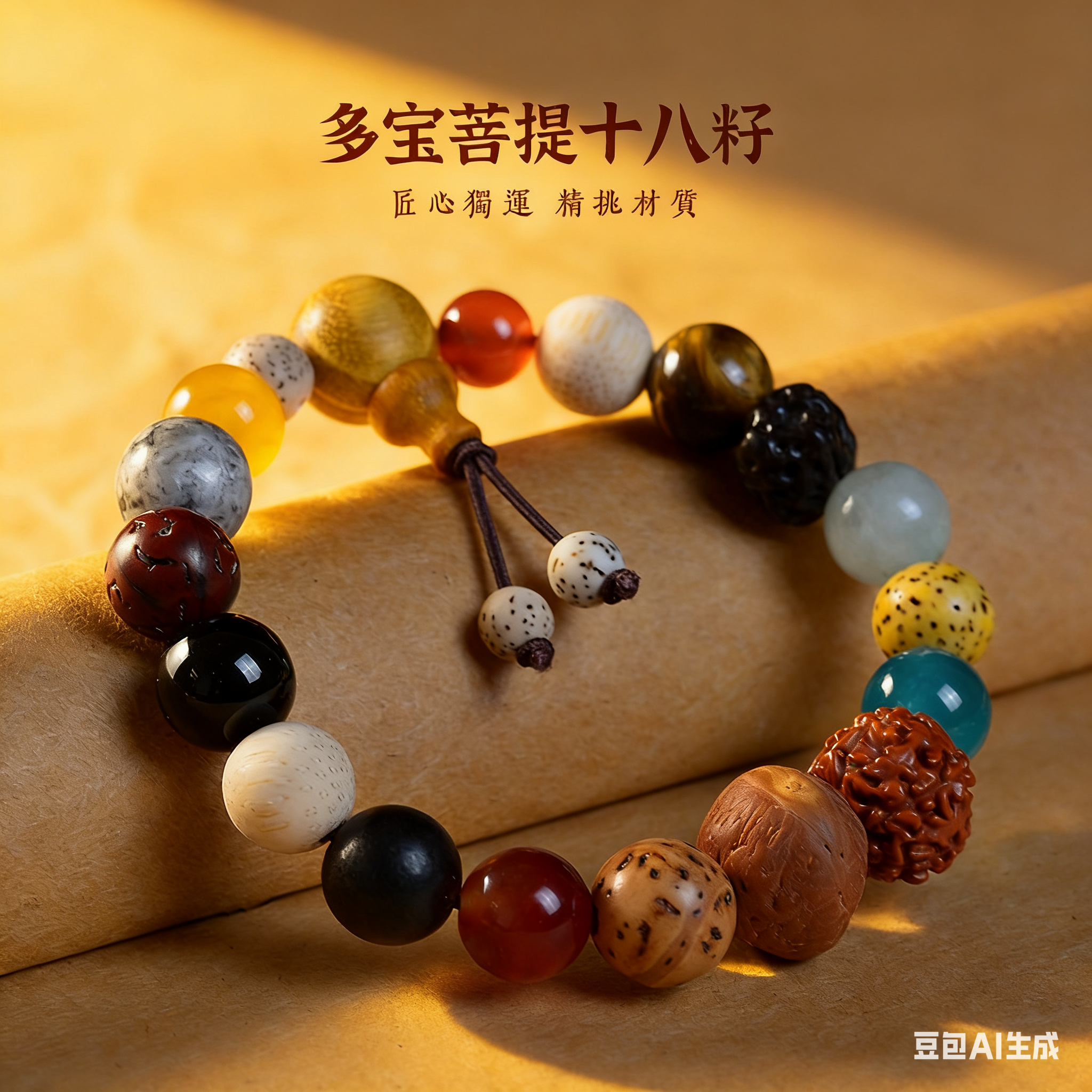 多宝菩提十八籽 精选材质 手工串珠手链详情图1
