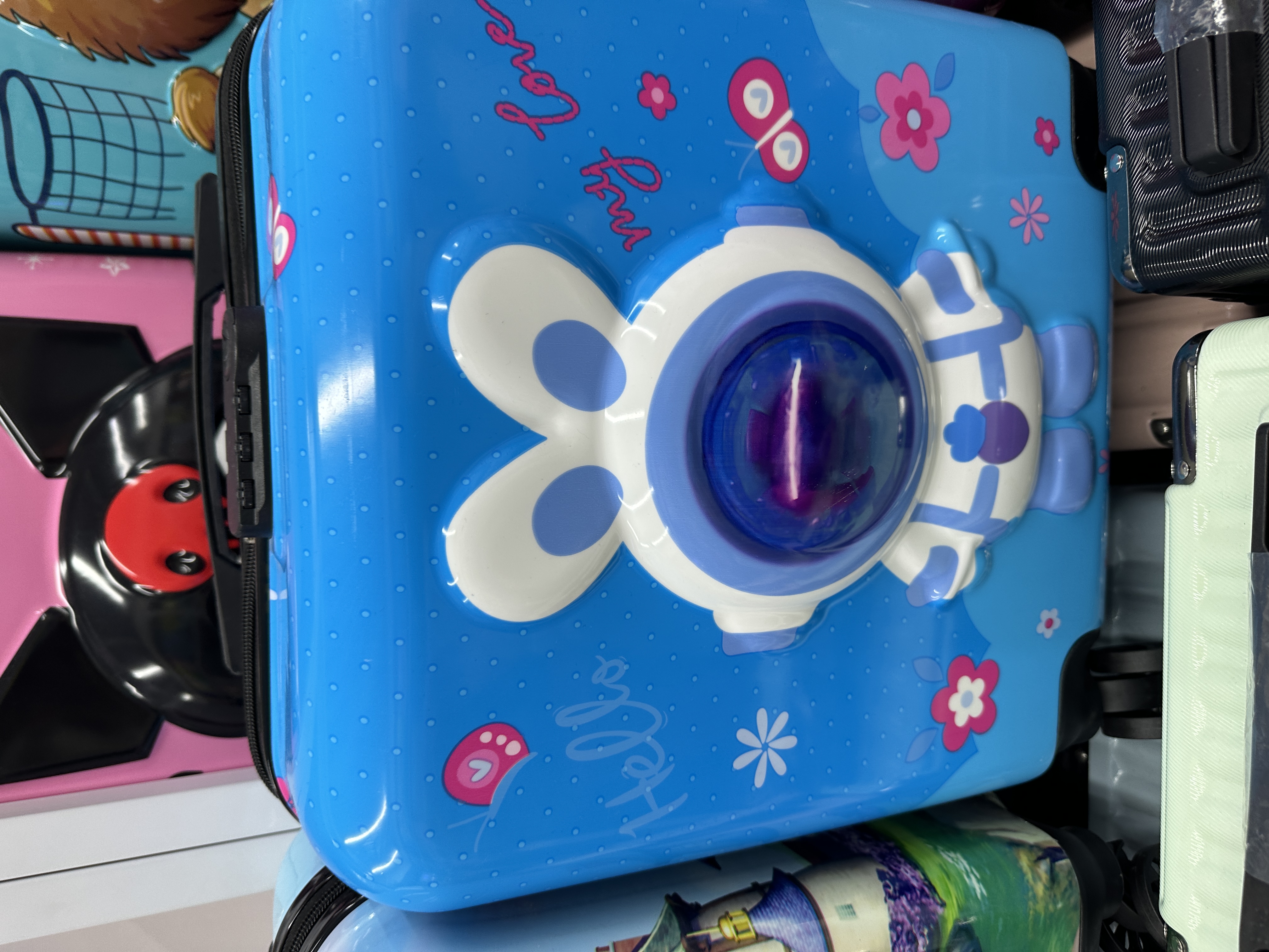 儿童行李箱 小号18寸 飞马独角兽图案 星星点缀详情图2