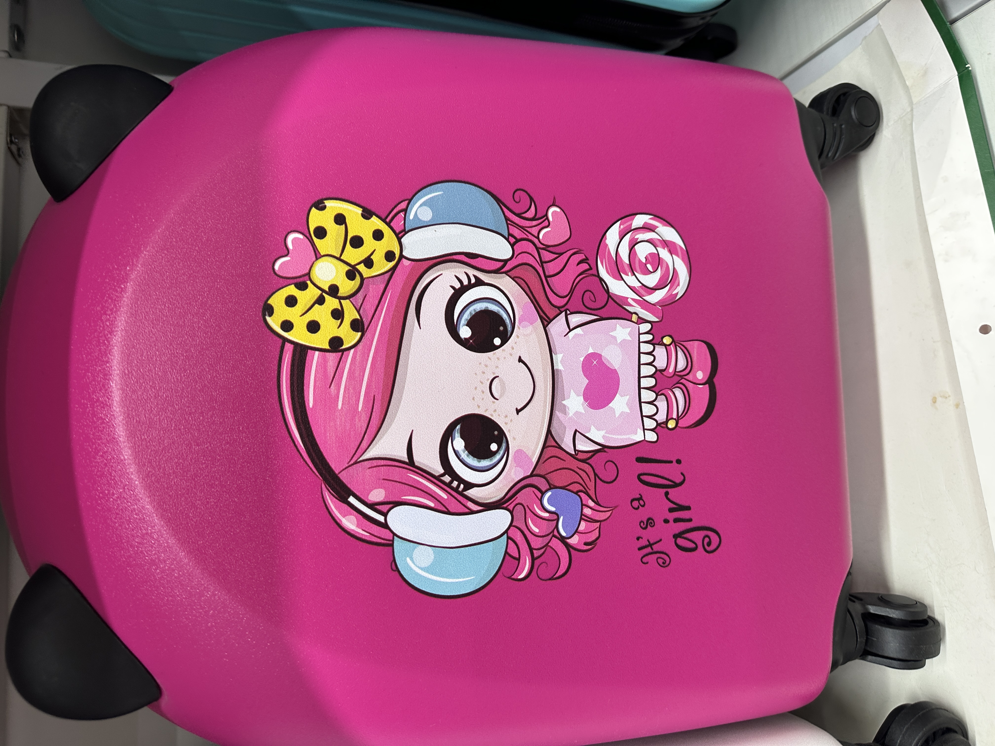 粉色卡通女孩图案儿童行李箱详情图5