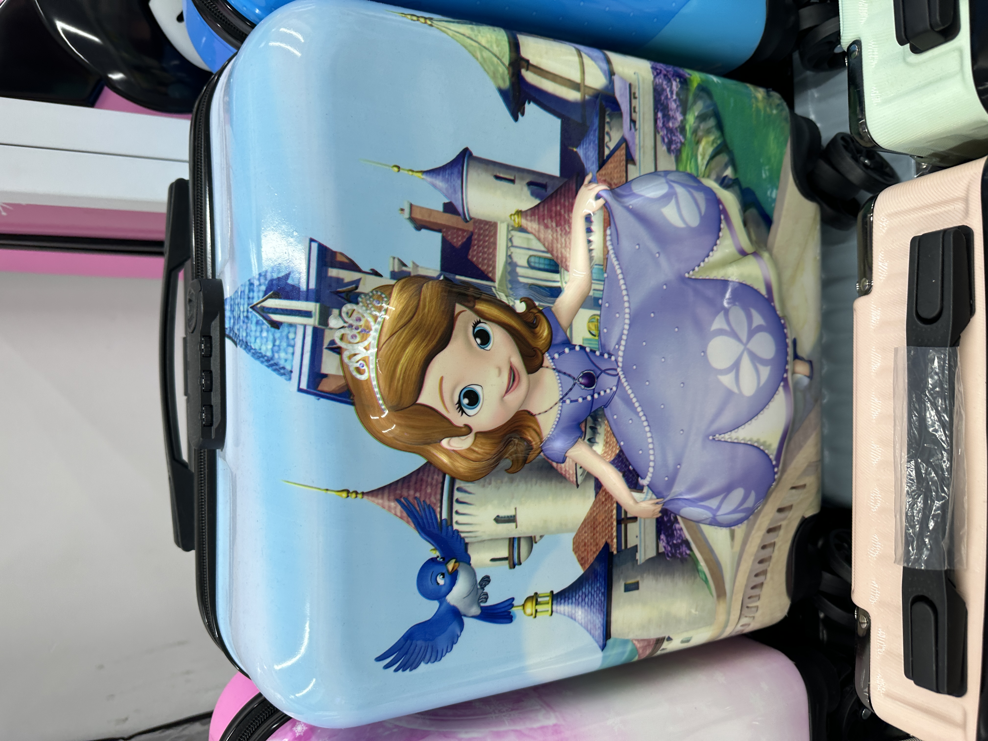 儿童行李箱 小号18寸 飞马独角兽图案 星星点缀详情图3