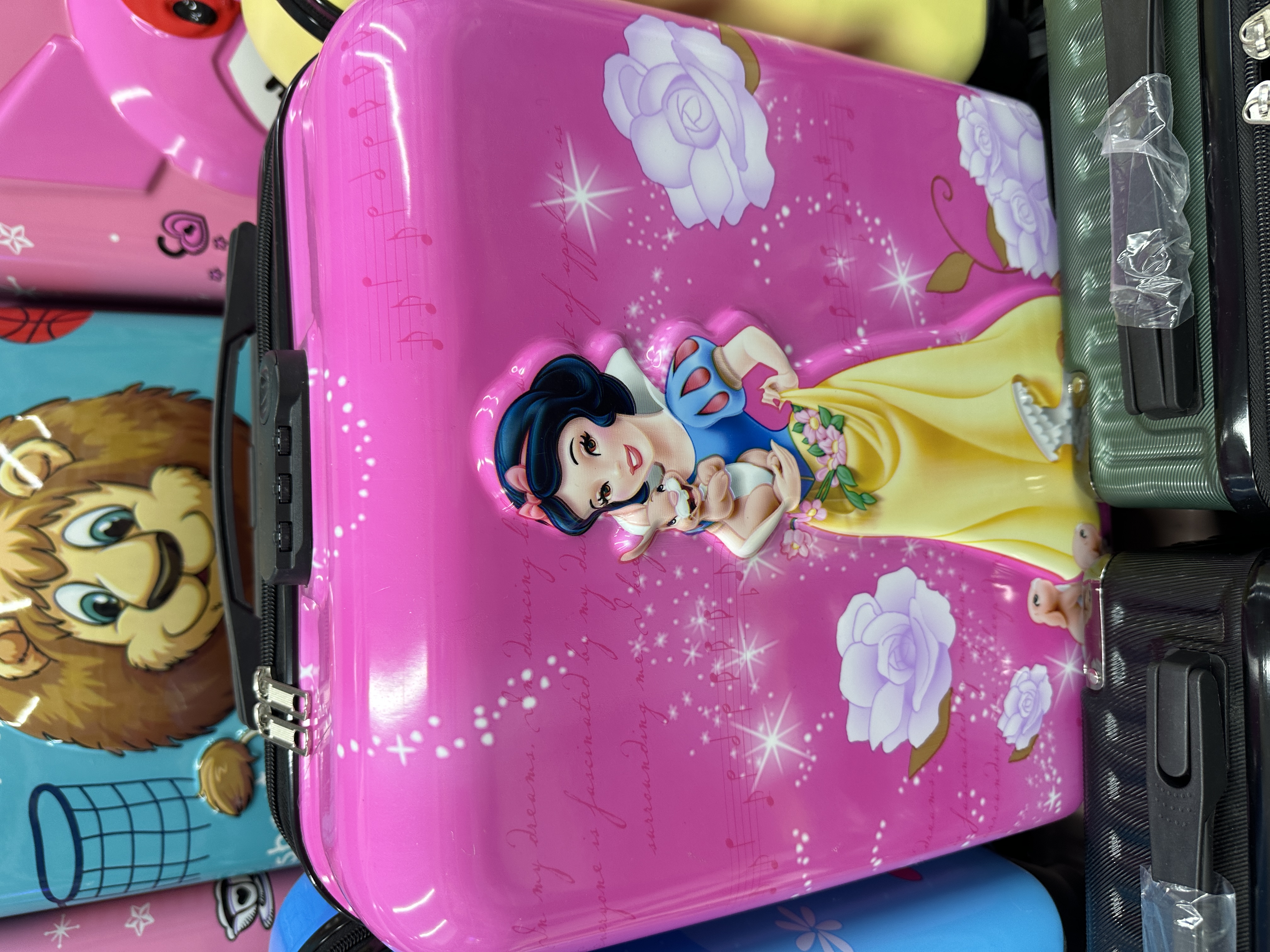 儿童行李箱 小号18寸 飞马独角兽图案 星星点缀详情图1