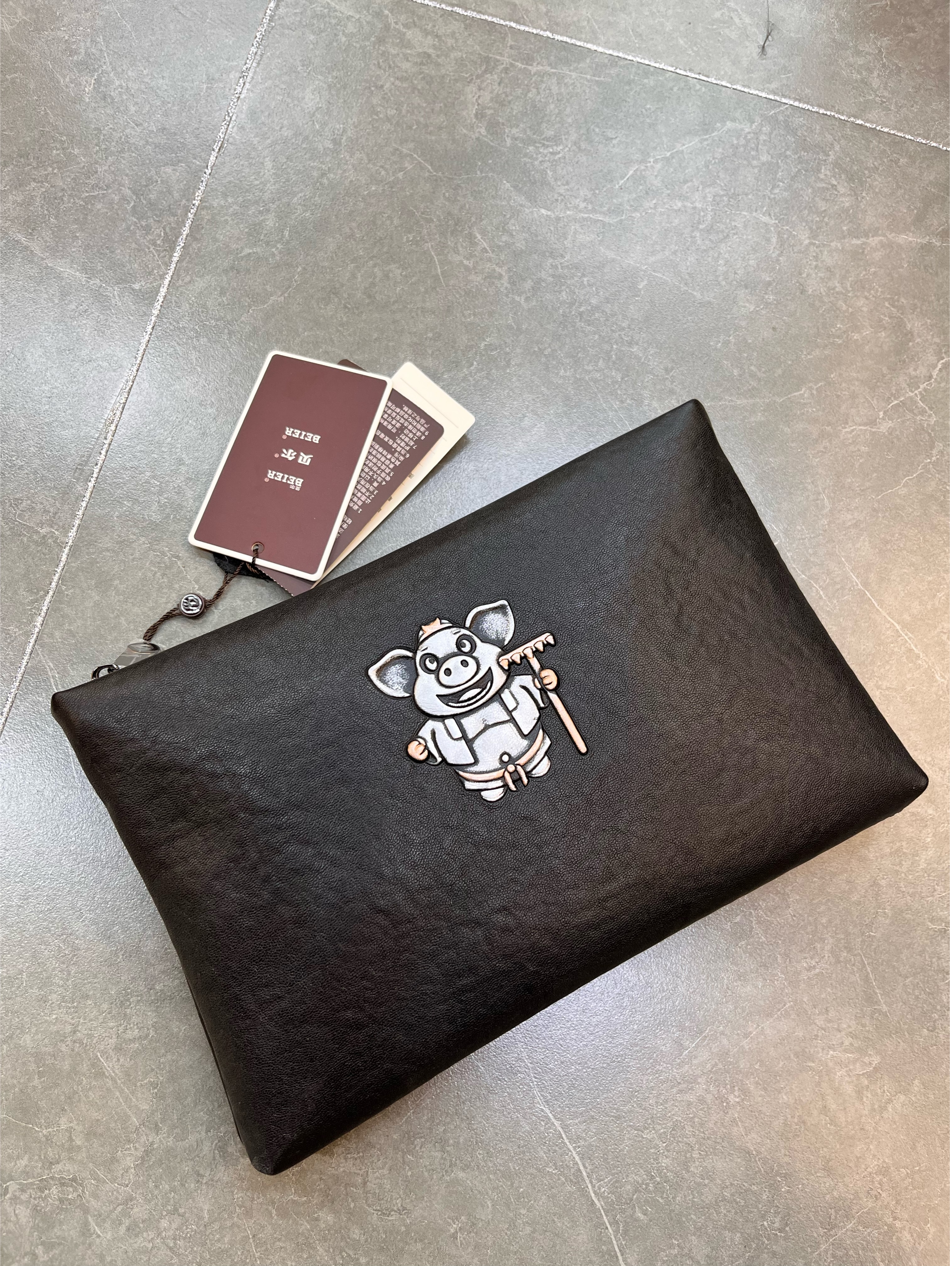 品牌尾货男士手包手拿包头层牛皮信封包