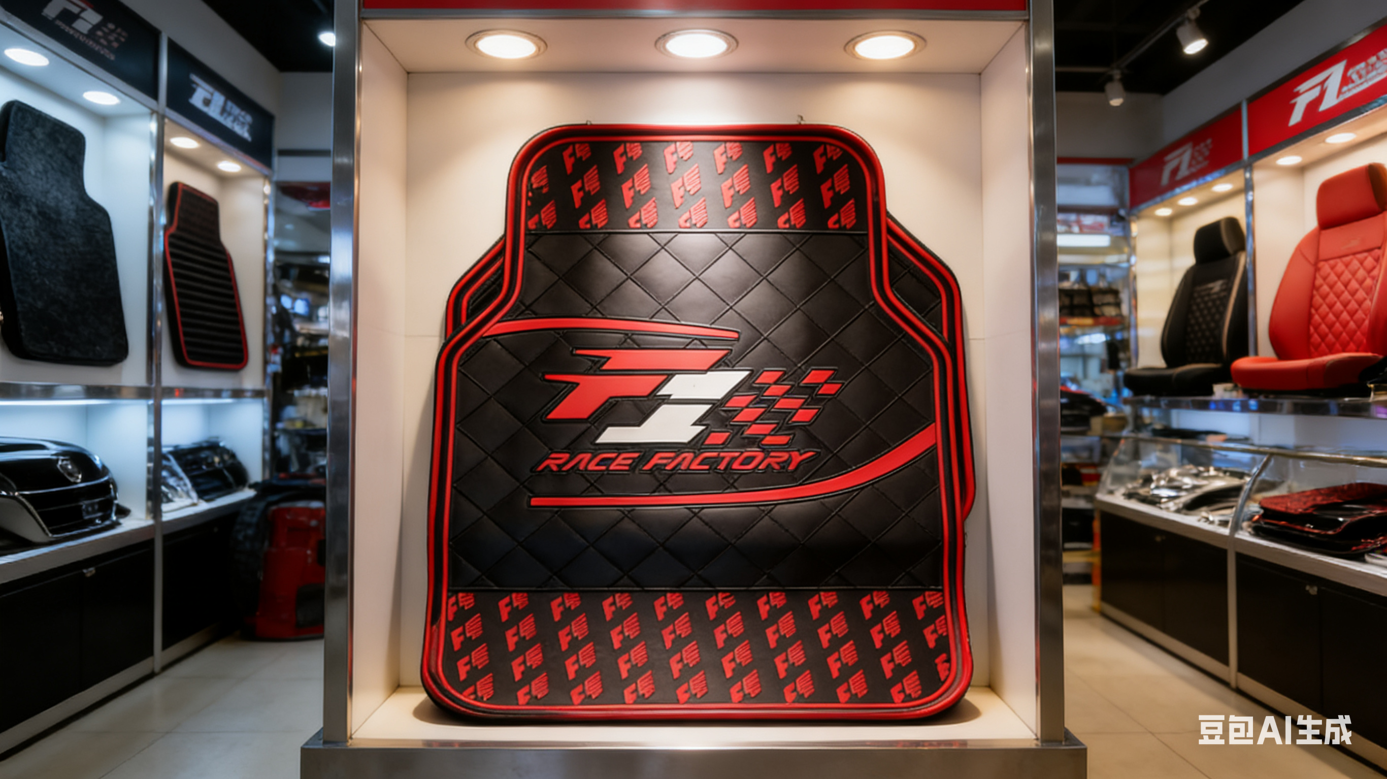 Race Factory 脚垫 黑红配色 全包围 防水耐磨