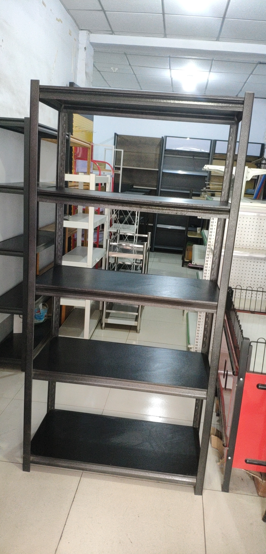 四层金属货架 白色多用途储物架 商品展示架详情图1