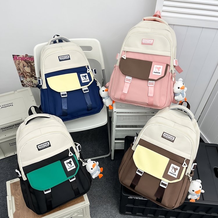 时尚双肩包 拼色设计 轻便背包 日常通勤