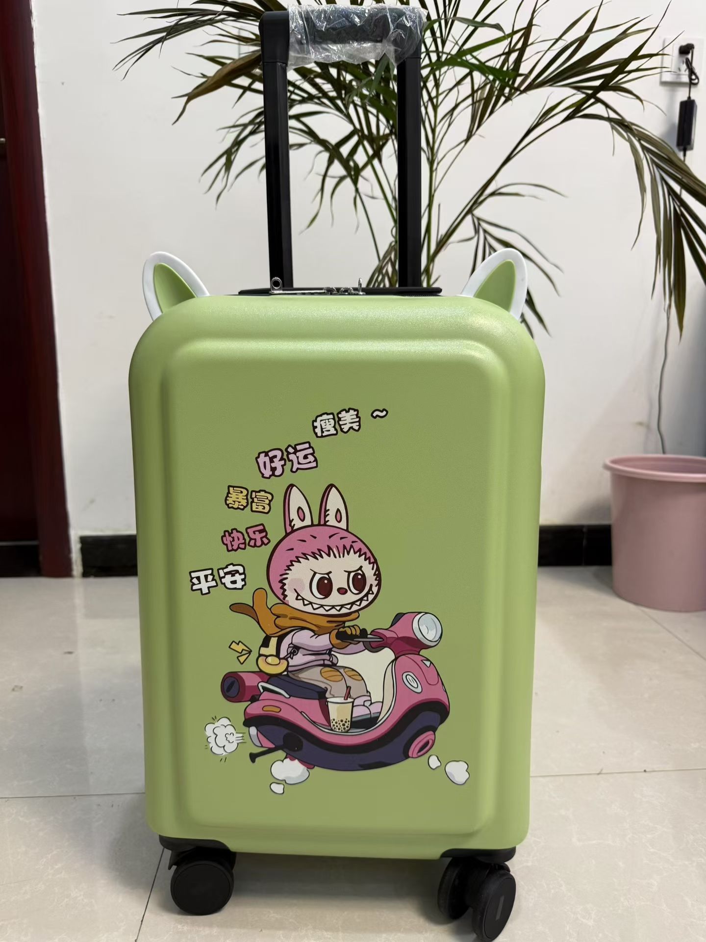 卡通行李箱 20英寸 学生旅行箱 猫耳设计 可爱印花详情图1